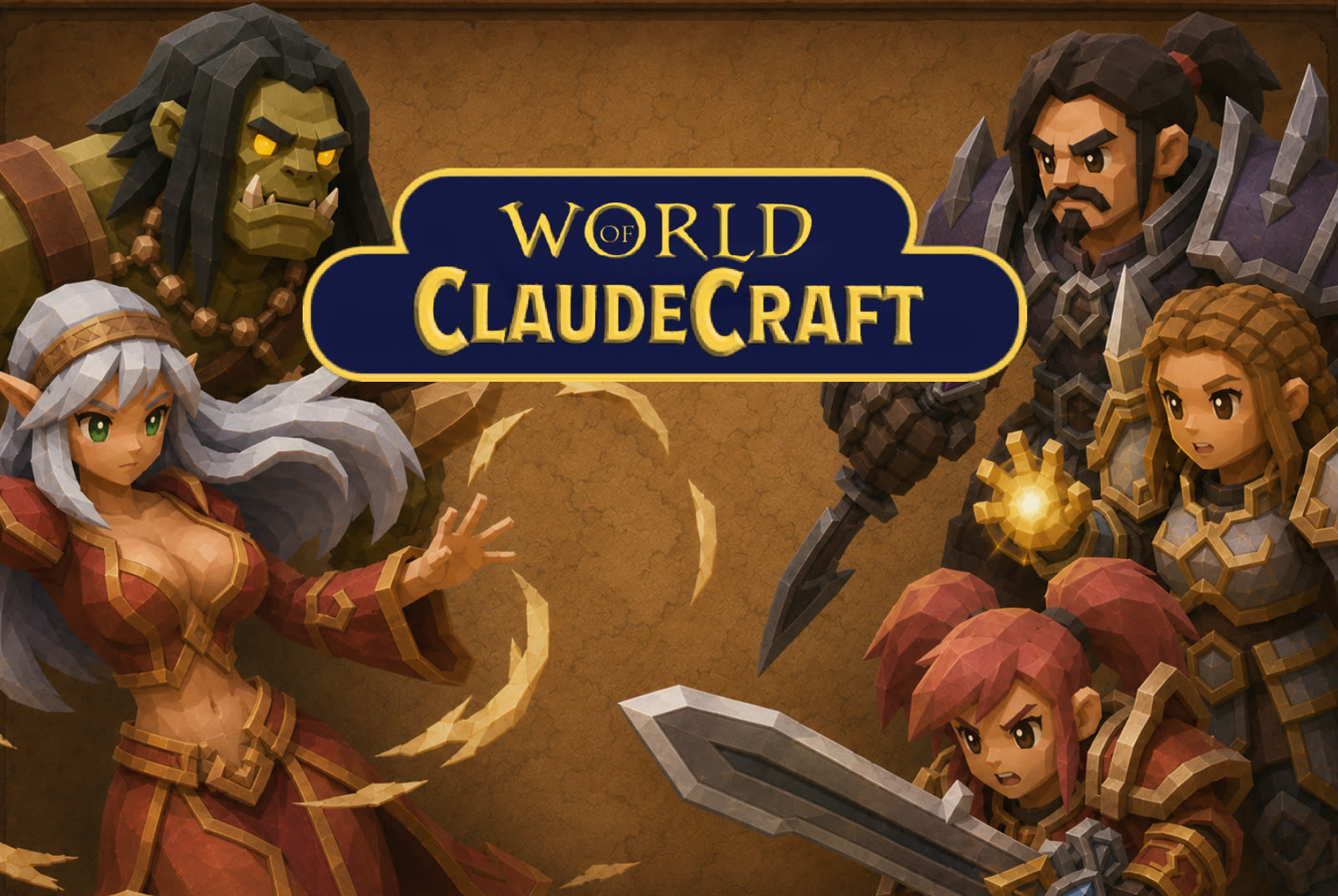 World of ClaudeCraft — tela de título